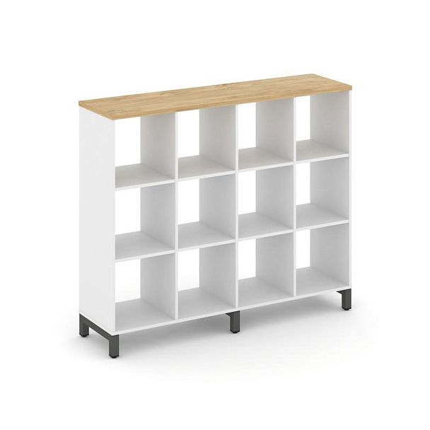 Style Project Каркас стеллажа 3 яр. SN.KS-340 Белый/Тиквуд Светлый/Металл Антрацит 1488*400*1248 - Вид 1