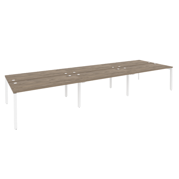 Onix Рабочая станция на П-образном м/к O.MP-D.RS-6.4.7 Тиквуд темный/Белый металл 4740*1475*750 - Вид 1