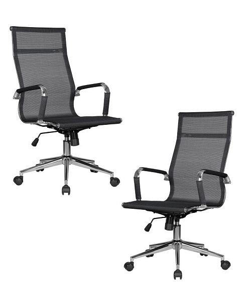 Набор 2 шт Офисное кресло для персонала DOBRIN CARTER (чёрный) - Вид 1