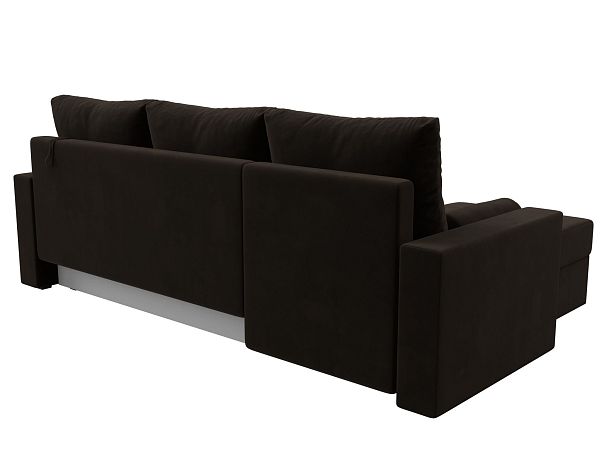 Диван угловой Верона Лайт угол левый (полностью вмикровельвет коричневый) - Вид 6