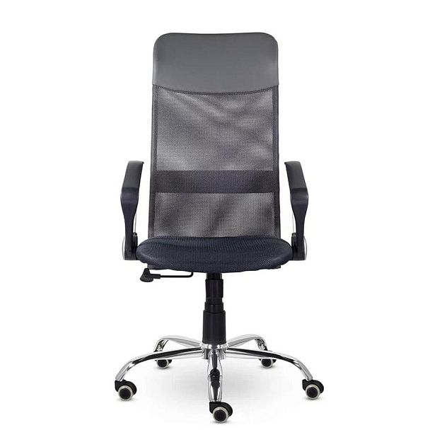 Кресло "Ультра", высокая спинка, с подлокотниками, хром, черное - Вид 6