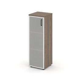 Стайл Проджект Шкаф средний узкий SN.STU.E-206(L) Вяз Благородный/Сатин/Черный Ручки 400*400*1203 - Фото предпросмотра