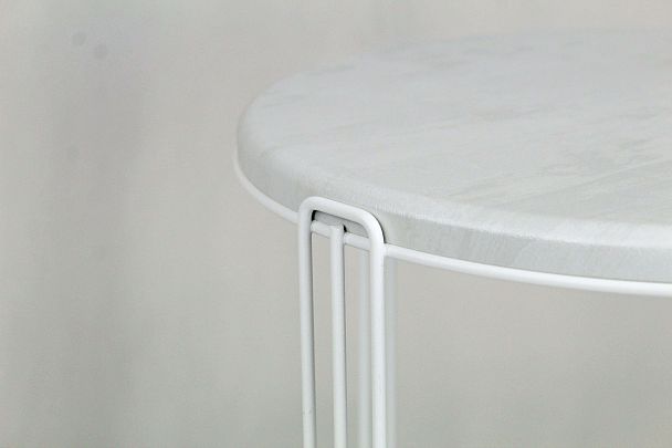 Столик кофейный Sheffilton SHT-CT33-1 белый муар/бетон лофт - Вид 6