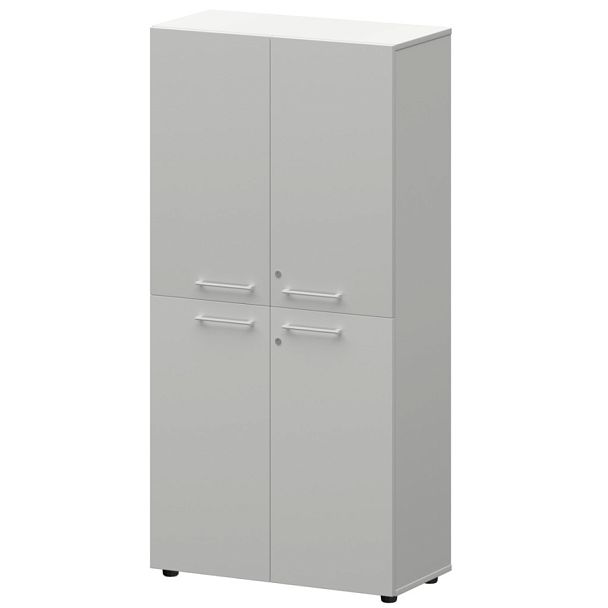 Шкаф высокий закрытый СМШ48.2.28F(Б) Белый 792x380x1595 Кортез - Вид 1