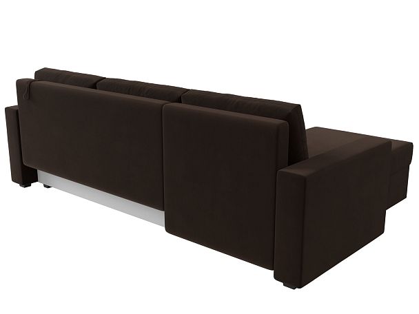 Угловой диван Траумберг Лайт левый (полностью микровельвет коричневый) - Вид 6