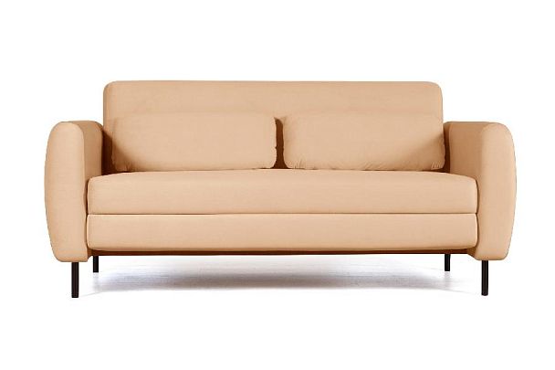 Siena диван-кровать прямой с подлокотниками, бархат бежевый 5 - Вид 2