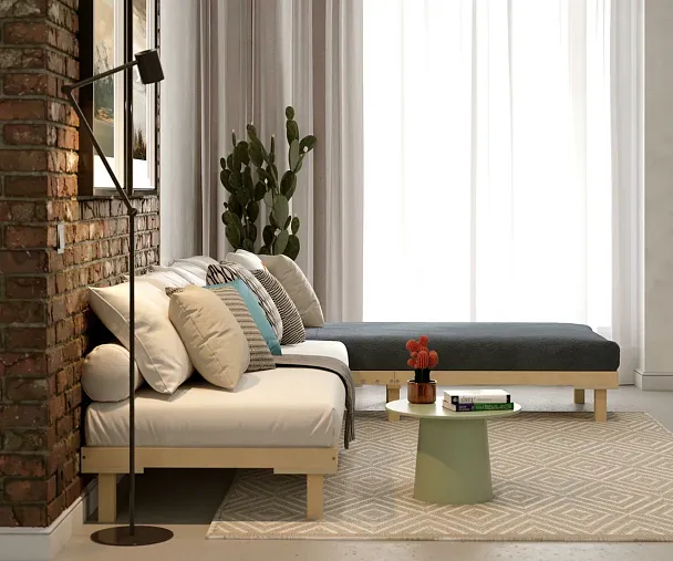 Кровать - подиум деревянная Канапе 900*1900, береза, цвет натуральный - Вид 7