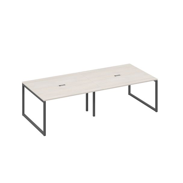 Стол для переговоров 280 на каркасе QUATTRO A4 А4 Б4 132-2 БП дуб / металлокаркас антрацит - Вид 1