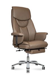 Кресло офисное / Парламент / серо коричневый экокожа - Фото предпросмотра