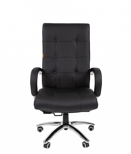 Кресло CHAIRMAN 424, натуральная кожа/экокожа, черный - Вид 2