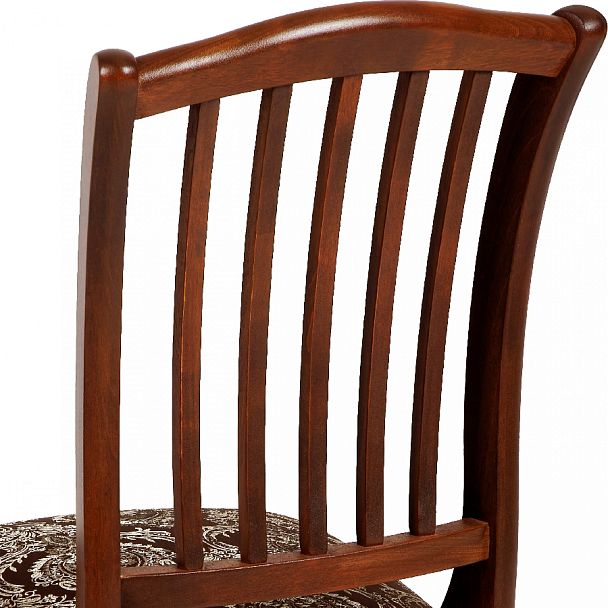 Комплект деревянных стульев с мягким сиденьем Элин Темный орех/Темно-коричневый жаккард, 3 шт. - Вид 8