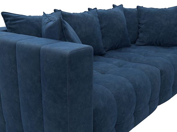 Диван прямой Лига-052 НПБ Велюр синий - Вид 4