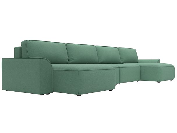 Диван п-образный Лига-048 НПБ лонг Рогожка зеленый - Вид 3