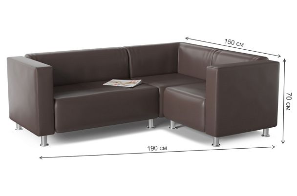Диван Клепан коричневый - Вид 3