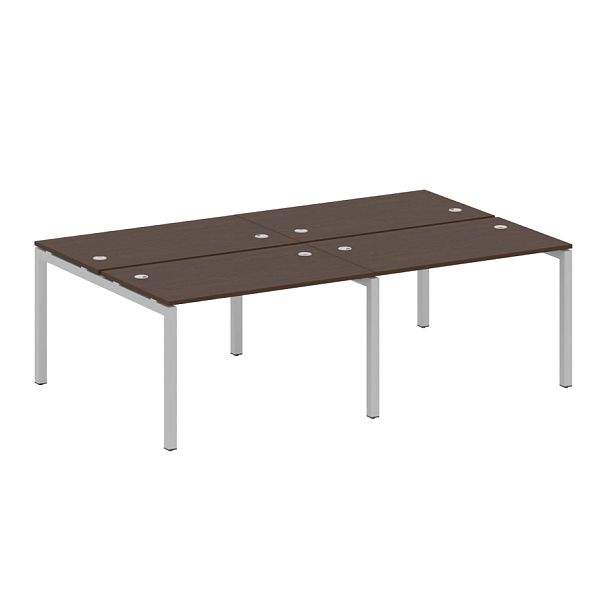 Metal System Quattro Р. ст. на 4 раб. места на П-образном м/к 50БП.СМ-4.2 Венге/Серый металл 2400*1475*750 - Вид 1