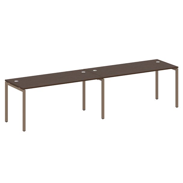 Metal System Quattro Р. ст. на 2 раб. места на П-образном м/к 40БП.СМ-2.4 Венге/Мокко металл 3200*720*750 - Вид 1