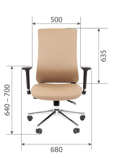 Офисное кресло Chairman 500LUX Россия экокожа бежевый БП - Вид 12