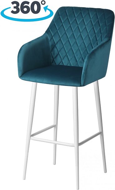 Комплект барных поворотных кресел Барли К, Confetti izumrud/белый, 2 шт. - Вид 1