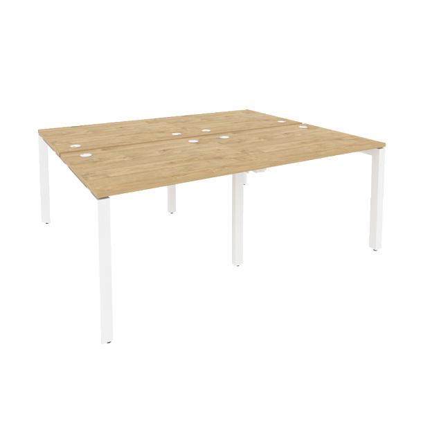 Onix Рабочая станция на П-образном м/к O.MP-D.RS-4.1.8 Тиквуд светлый/Белый металл 1960*1635*750 - Вид 1