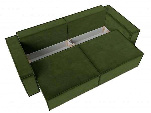 Диван прямой Куба (полностью микровельвет зеленый) - Вид 7