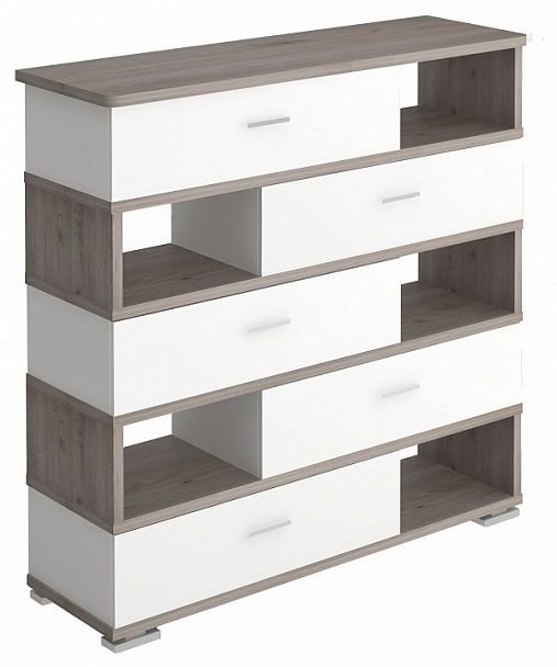 Тумба комбинированная Домино СБ-40/5-ПВК Белый/Нельсон - Вид 1