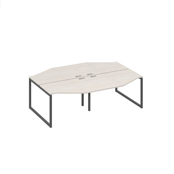 Cтанция QUATTRO столы Техно 4х120 эргономичные A4 А4 Б4 186-2 БП дуб / металлокаркас антрацит - Вид 1