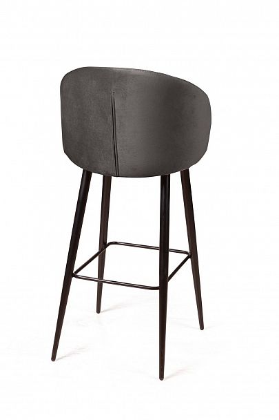 Стул барный Mont Blanc, бархат антрацит 14 / черный конус - Вид 5