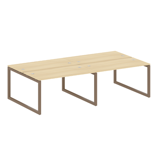 Metal System Quattro Р. ст. на 4 раб. места на О-образном м/к 50БО.СМ-4.3 Акация/Мокко металл 2800*1475*750 - Вид 1