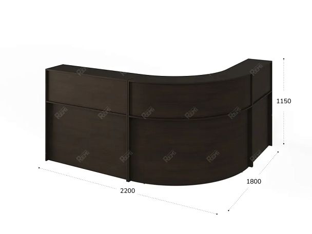 ЛАЙТ / LIGHT RLG070 Угловой ресепшн 220x180x115 Венге - Вид 3