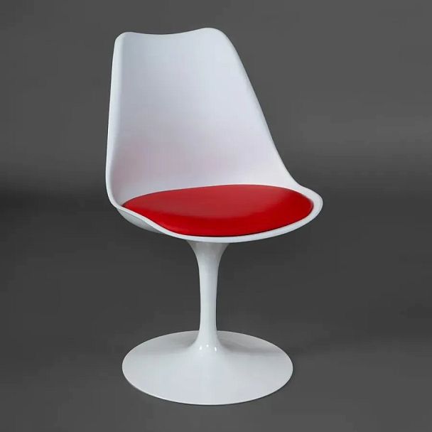 Стул Тулип Фэшн Чаир/Tulip Fashion Chair (мод.109)/1 шт. в упаковке, металл/пластик/PU, белый / красный - Вид 7