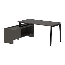 Стол с тумбой ELCT 17814 Мокко/Черный 1760х1400х750 EDIS - Фото предпросмотра