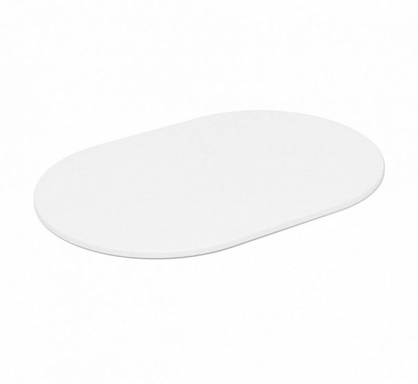 Столешница Sheffilton SHT-TT 120-80 МДФ овальная белоснежная шагрень - Вид 1