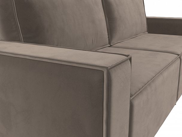 Диван прямой Куба (полностью велюр коричневый) - Вид 4