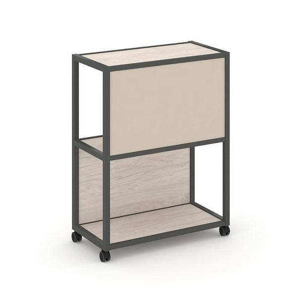 Shelf Mobile Стеллаж 3 уровня 1 секция VR.LT-STK-303.08 Денвер Светлый/Металл Антрацит/W-04 800*400*1046 - Вид 1