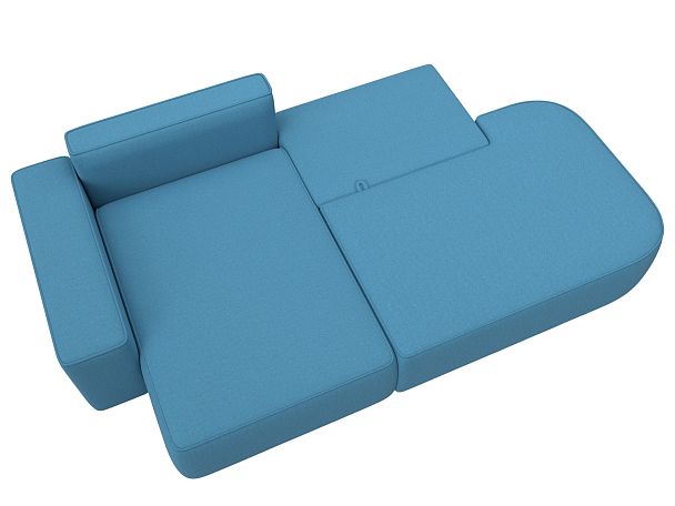 Диван угловой Лига-065 угол левый Рогожка голубой - Вид 8