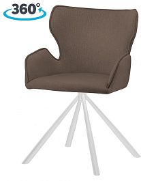 Стул на металлокаркасе поворотный Тантос Коричневый / белый - Фото предпросмотра