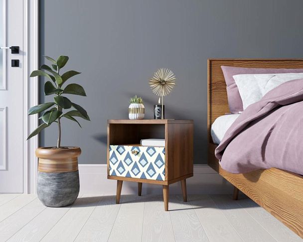 Тумбочка Berber с одним ящиком 13 принт арт BB06/Print_13, разноцветная - Вид 3