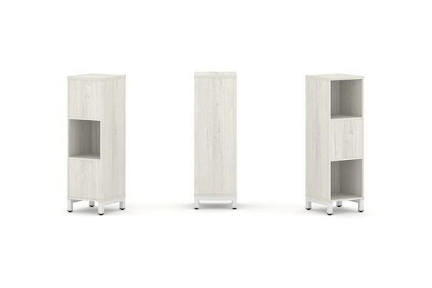 Стайл Проджект Набор стеллажа 2-х сторон., 3 яр. SN.NSD-311 Дуб Наварра/Металл Белый 387*400*1248 - Вид 1