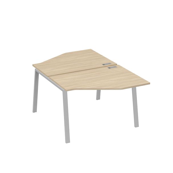 Рабочая станция TRE (2х120) со столами Техно A4 А4 Б3 186  БП дуб скандинавский / металлокаркас серый - Вид 1