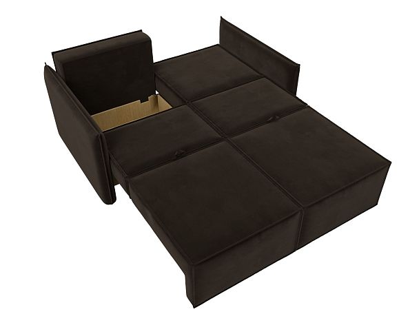 Диван прямой Либерти мини Микровельвет коричневый - Вид 9