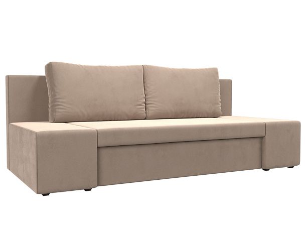Диван прямой Сан Марко (полностью велюр бежевый) - Вид 1