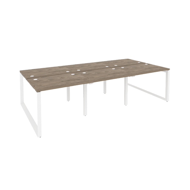 Onix Рабочая станция на О-образном м/к O.MO-D.RS-6.1.7 Тиквуд темный/Белый металл 2940*1475*750 - Вид 1