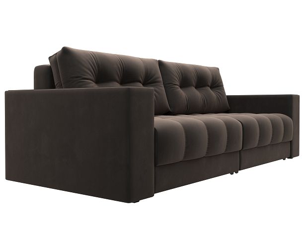 Диван прямой с декором Лига-049 НПБ Велюр коричневый - Вид 3