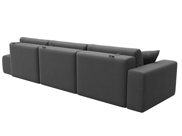 Диван прямой Лига-036 НПБ Модерн Лонг подлокотник слева Искусственная замша серый - Вид 6