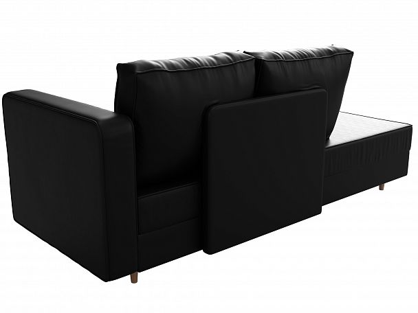 Кушетка Прайм правый (полностью экокожа черная) - Вид 7