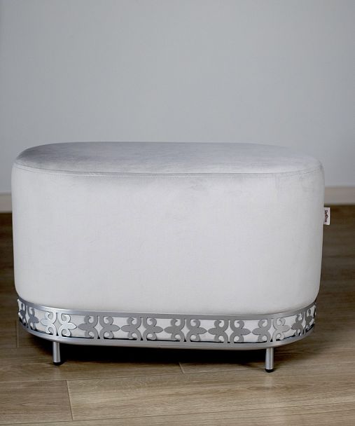 Банкетка Sheffilton SHT-B21-1 серое облако/хром лак - Вид 5