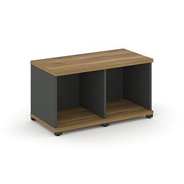 Concept Стеллаж 2 узкие секции, 1 ниша CN.STU-120 Сандал Янтарный/Антрацит/Металл Антрацит 836*420*450 - Фото предпросмотра