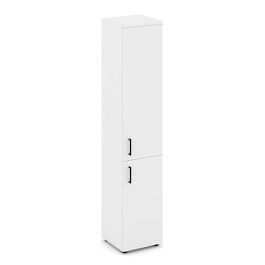 Стайл Проджект Шкаф высокий узкий SN.STU.E-104(R) Белый/Черный Ручки 400*400*1982 - Фото предпросмотра