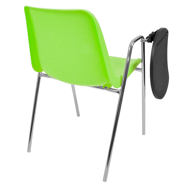 Стул Vicenza (4 ножки с подлокотниками + столик TLT), каркас хром, салатовый, РП+ИК - Вид 4