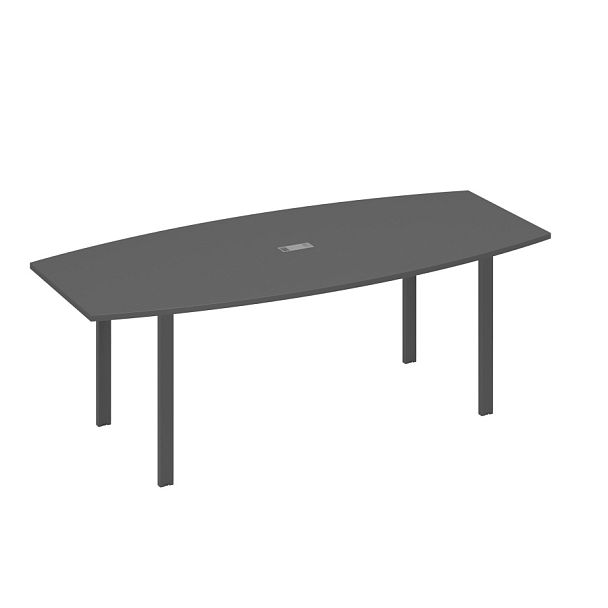 Стол 220 для переговоров фигурный на металлокаркасе UNO A4 А4 Б1 114 БП антрацит премиум / металлокаркас антрацит - Вид 1